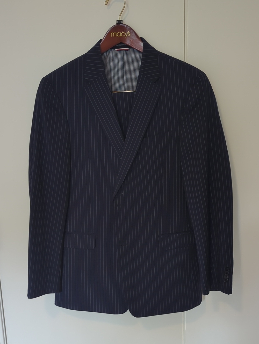 Tommy Hilfiger Navy Pinstripe Suit Jacket